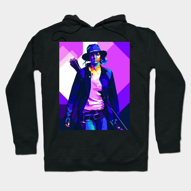 Maggie Rhee WPAP Pop Art Illustration Hoodie by godansz